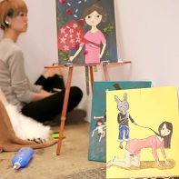 Some nice paintings of weird situations and the girl who created them.