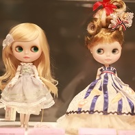 A Princess Doll Blythe doll (left) and an Emily Temple cute Blythe doll (right).