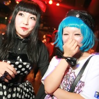 Two Japanese goth girls having fun at the Artism Festa 2010.