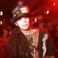 Japanese goth guy on the dancefloor.