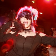 Another shot of DJ Mikan happily dancing at the Club Theatic event.