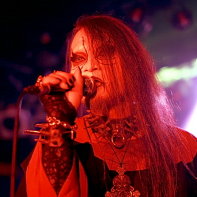 Japanese singer Chihiro of Vanished Empire in red light.
