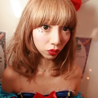 A dressed-up cute Japanese girl at the Mysterious Halloween Night event.