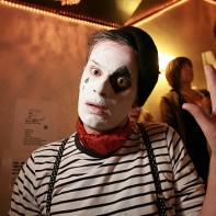 Western guy as Marcel Marceau's mime Bip the clown.