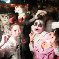 A look at the Halloween party crowd at the Trump Room.