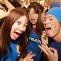 Japanese football fans celebrating the match Japan-Paraguay in Shibuya